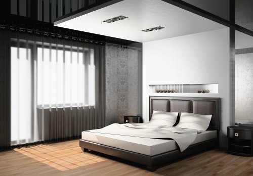 Ảnh chụp nội thất hiện đại của phòng ngủ 3D