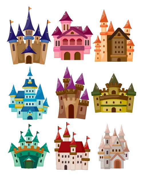 Vector phim hoạt hình Fairy tale castle 