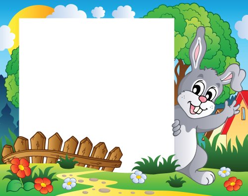 Vector khung hình với chú thỏ ngày lễ Phục sinh