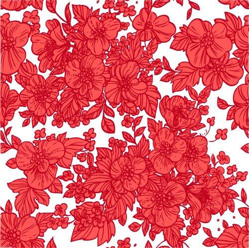 Vector mô hình liền mạch tuyệt đẹp của hoa hồng đỏ hoang dã