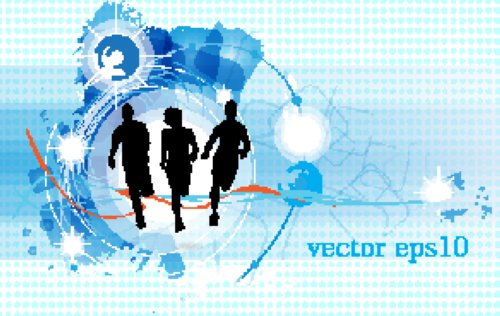 Vector bối cảnh với người chạy bộ