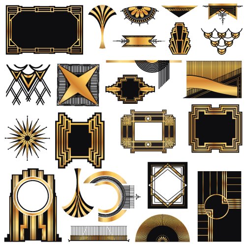 Vector khung các yếu tố thiết kế phong cách Art Deco
