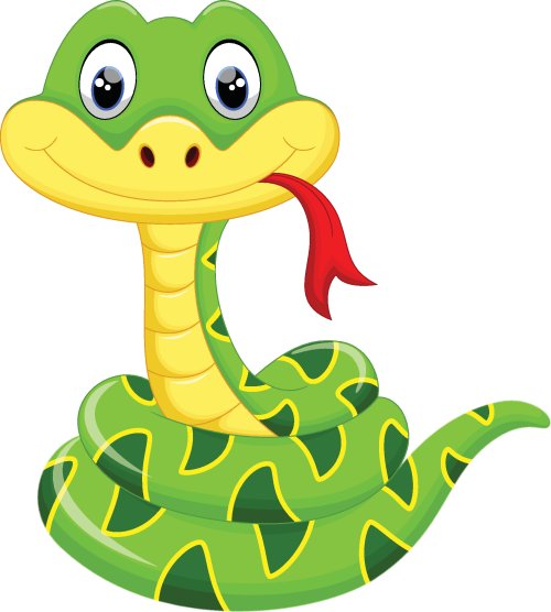 Vector phim hoạt hình con rắn dễ thương