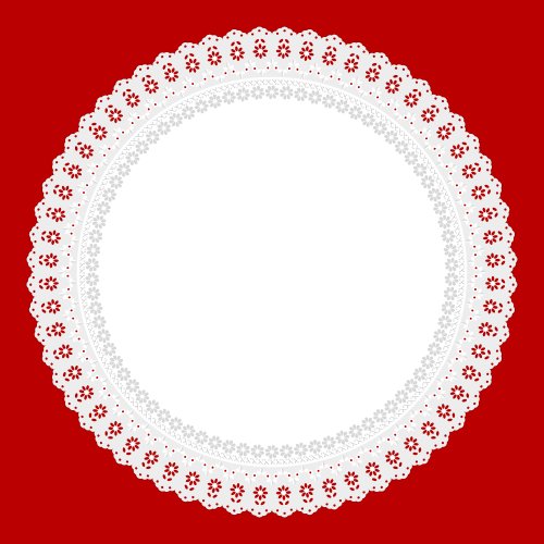 Vector khăn ăn màu trắng mở trên nền đỏ