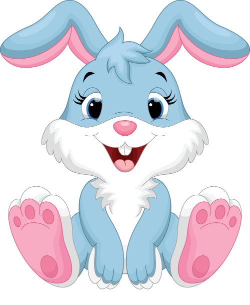 Vector hoạt hình con thỏ dễ thương