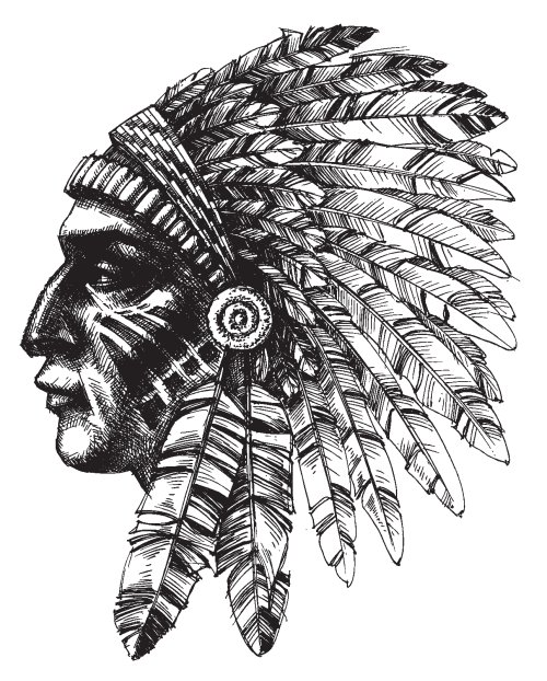 Vector chiến binh người Mỹ bản địa, thiết kế áo thun