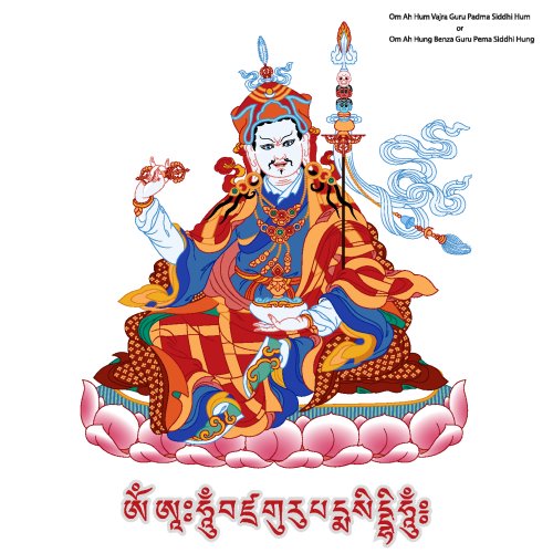 Vector minh họa Đức Padmasambhava và thần chú