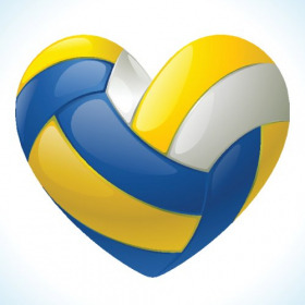 Vector quả bóng chuyền có hình trái tim