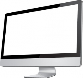 Vector màn hình máy tính màu trắng trống trên nền trắng