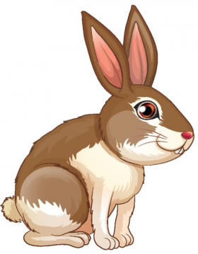 Vector Hình ảnh của một chú thỏ nâu mỡ trên nền trắng