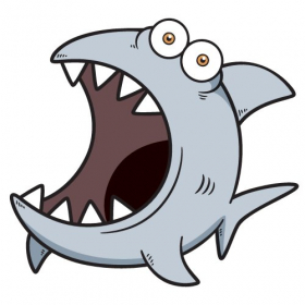 Vector minh họa của cá mập Angry