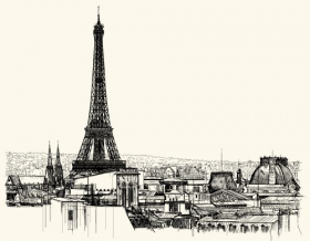 Vector minh hoạ tháp Eiffel của Pháp