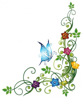 Vector Lá đầy màu sắc hoa và bướm