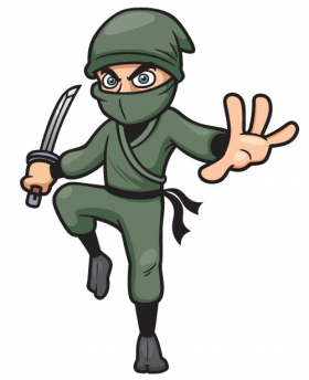 Vector minh họa của chiến binh Cartoon Ninja