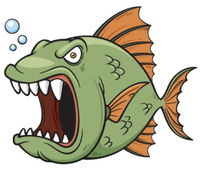 Vector minh họa của phim hoạt hình con cá giận dữ