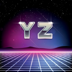 Vector Phông chữ Sci-Fi thập niên 80 từ Y đến Z