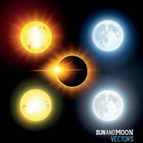 Vector Mặt trời và mặt trăng 
