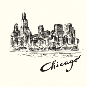 Vector Chicago vẽ minh hoạ bằng tay