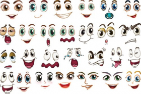 Vector các biểu hiện trên khuôn mặt khác nhau
