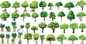 Vector sự đa dạng của cây xanh