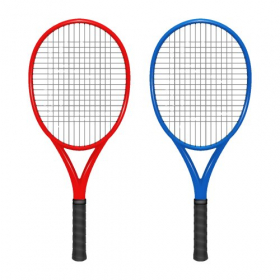 Vector Hai quần vợt màu đỏ và màu xanh lam.