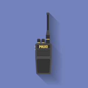 Vector Biểu tượng của Đài phát thanh cảnh sát. Phong cách phẳng