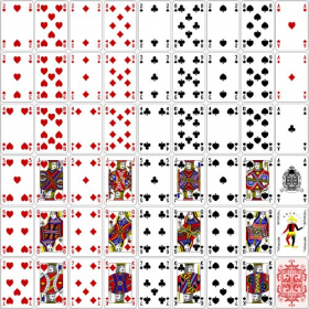 Vector Thẻ bài đầy đủ bốn màu thiết kế cổ điển 