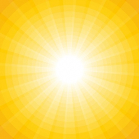 Vector nền màu vàng với một mặt trời màu trắng với tia và vòng tròn