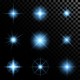  Vector bộ ánh sáng rực rỡ của các ngôi sao lấp lánh bị cô lập trên nền đen.