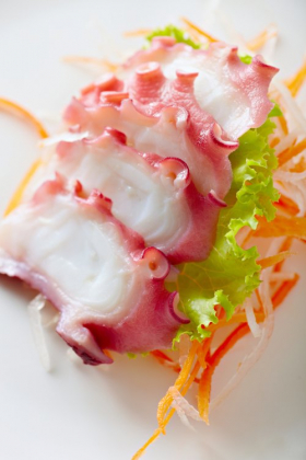Ảnh chụp món Sashimi Thực phẩm Nhật Bản từ bạch tuộc