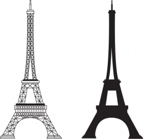 Vector tháp eiffel nổi tiếng của Pháp