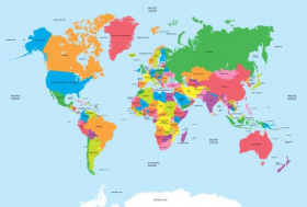 Vector bản đồ chính trị của thế giới