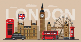 Vector màu sắc tuyệt vời của Britain và bộ biểu tượng London