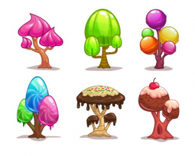 Vector hoạt hình kẹo ngọt cây