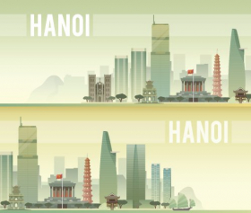Vector biểu ngữ cảnh quan đô thị của Hà Nội