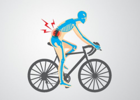 Vector các triệu chứng đau cột sống của người đi xe đạp