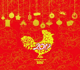 Vector Tết Trung Quốc chúc mừng năm mới 2017