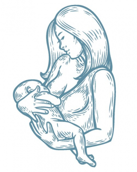 Vector Người phụ nữ cho con bú sữa mẹ