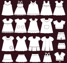 Vector Biểu tượng quần áo trẻ em