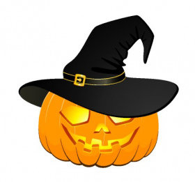 Vector - khuôn mặt của bí ngô đội mũ Halloween