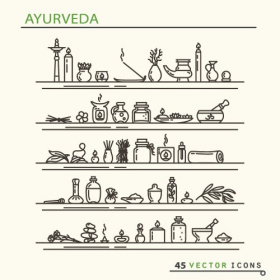 Vector Ayurvedic biểu tượng nguồn cung cấp