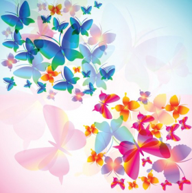 	Vector - nền đầy màu sắc với bướm