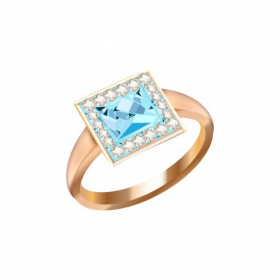 Nhẫn vàng đính viên kim cương xanh ngọc lớn, file PNG